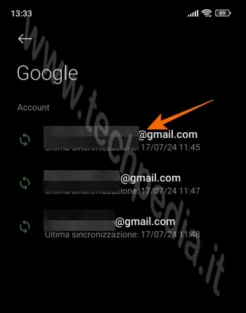 scollegare account google android 012