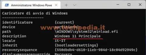cambiare nome boot list windows 11 028