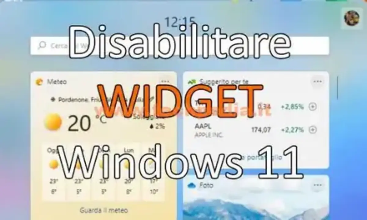Disattivare Widget Windows 11